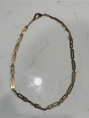 Gold Tone Letters Necklace